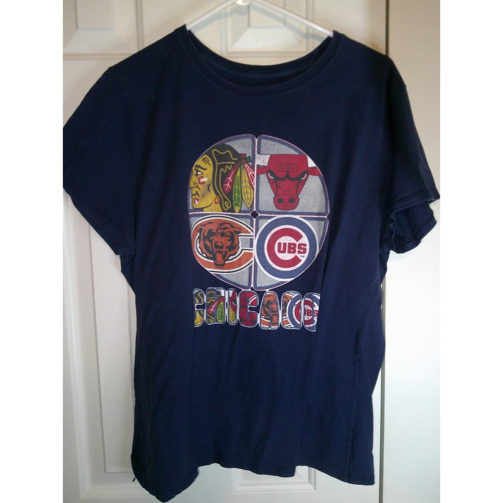 Vintage Hanes Chicago Sports T-Shirt Blackhawks Bulls Cubs Bears XL